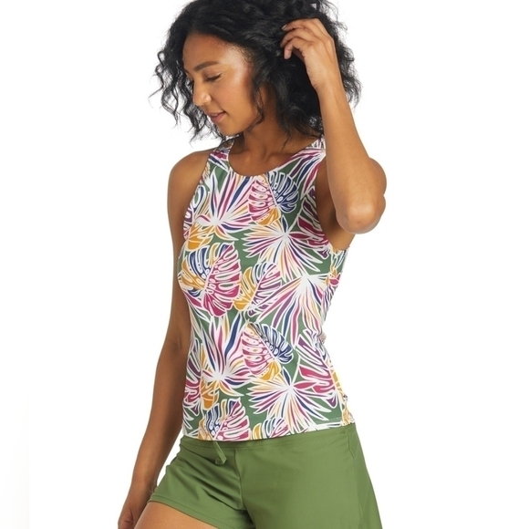 Sporti Other - NWT Sporti Tankini Tank Top Swim High Neck Palm Pink Orange Medium